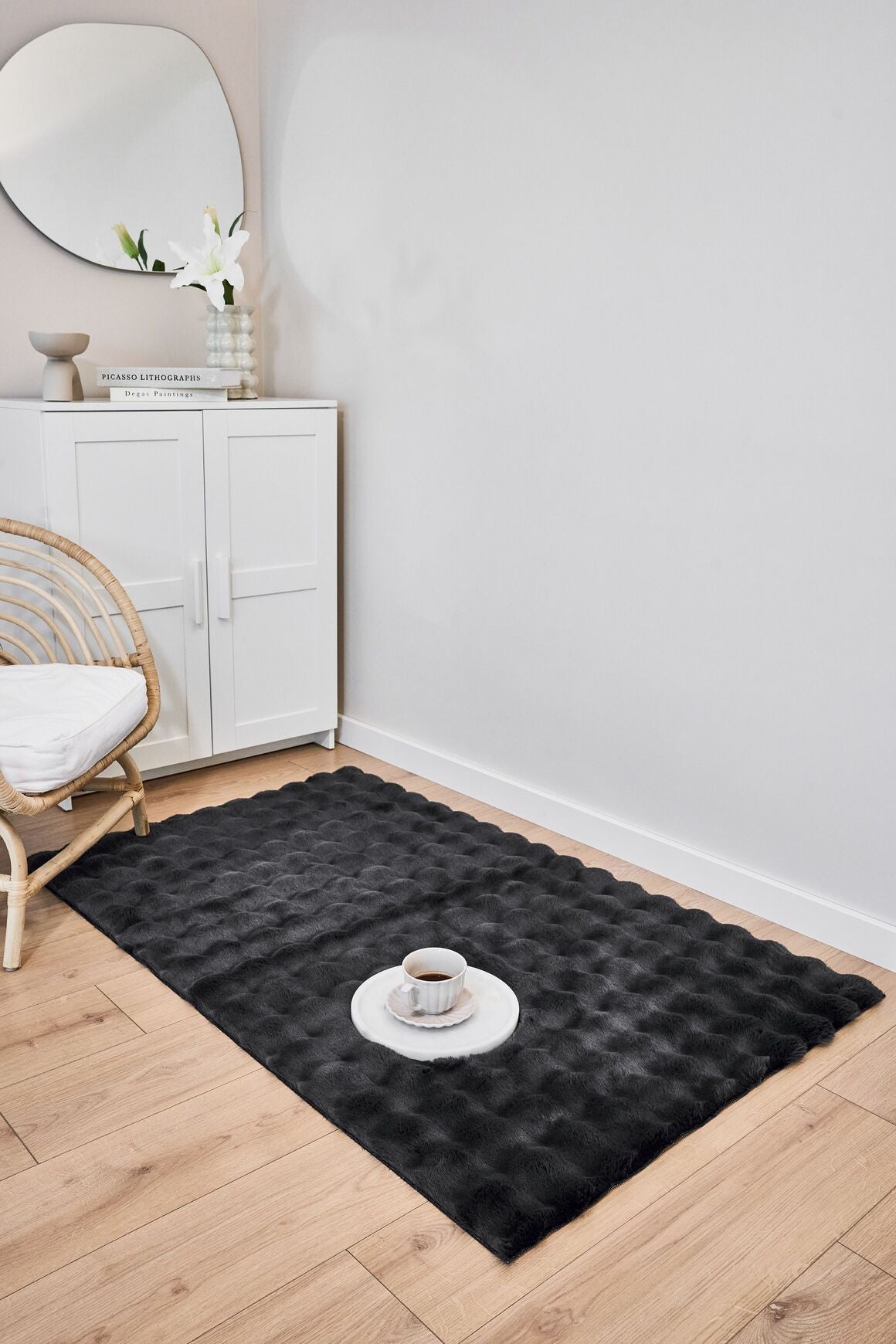 Molecule Antrasit - Yıkanabilir Peluş Halı | Kaymaz Post Halı